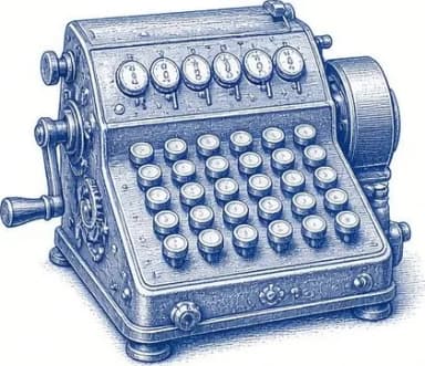 Engraved antique adding machine