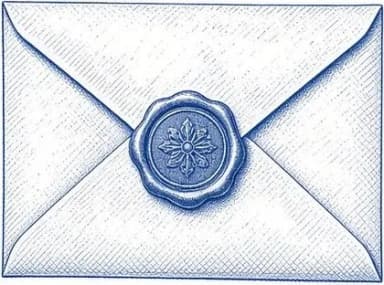 Engraved envelope with wax seal