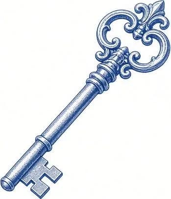Engraved ornate key