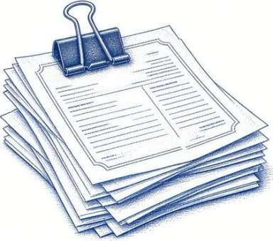 Engraved stack of receipts